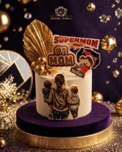 Super Mom celebration designer cake with premium toppers by Baistin Bakers By Cake House