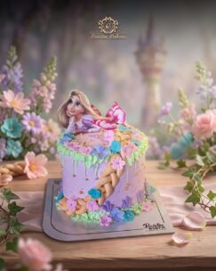 Princess fantasy theme birthday cake with butterflies and floral decorations by Baistin Bakers By Cake House