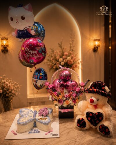 Butterfly Cake & Teddy Birthday Hamper in Jalandhar