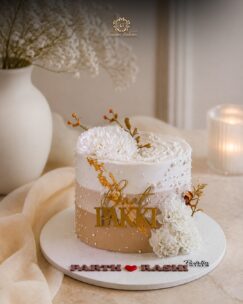 Elegant Engagement Floral Cake in Jalandhar