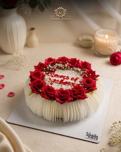 Elegant Red Rose Anniversary Cake in Jalandhar