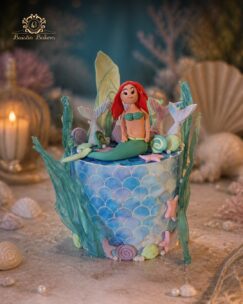 Customized mermaid theme birthday cake with underwater decorations by Baistin Bakers Jalandhar
